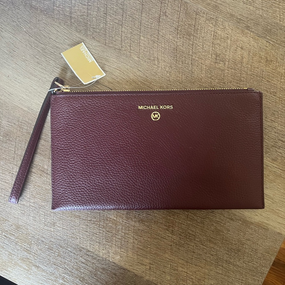 Michael Kors Deep Red Leather Wristlet